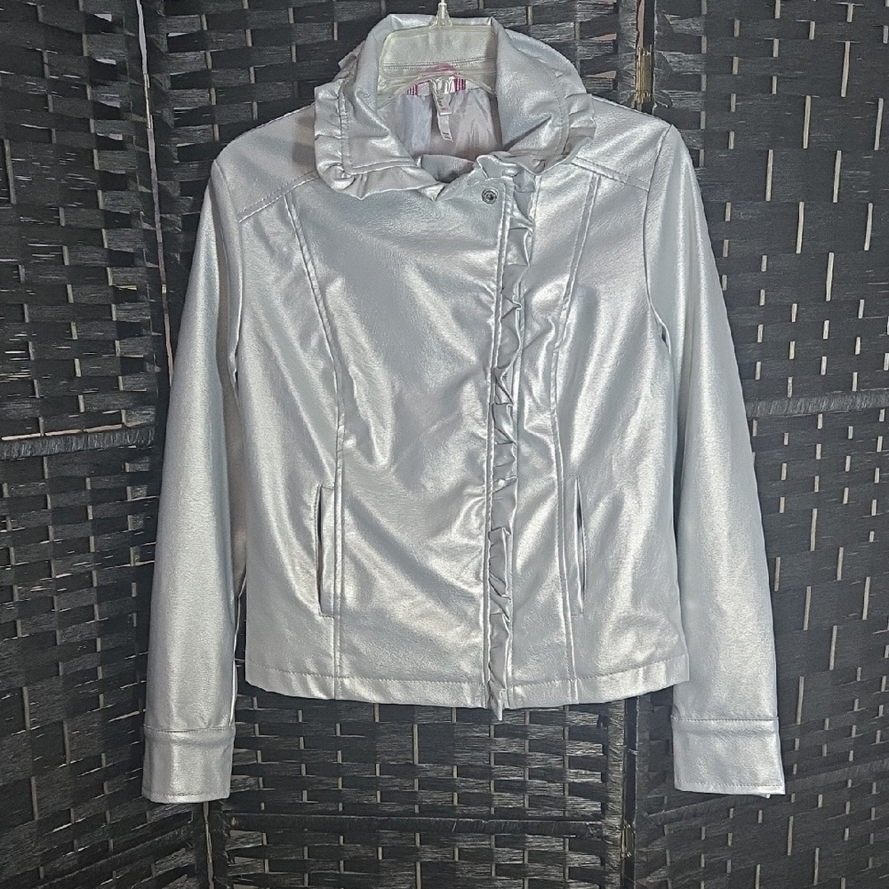 Pink Platinum Metallic Silver Jacket Womens Medium